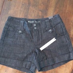 WHBM Black Washed Denim Shorts